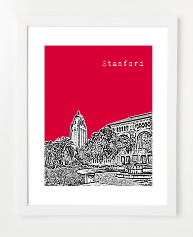 Stanford University Skyline Art Print and Poster | By BirdAve Posters