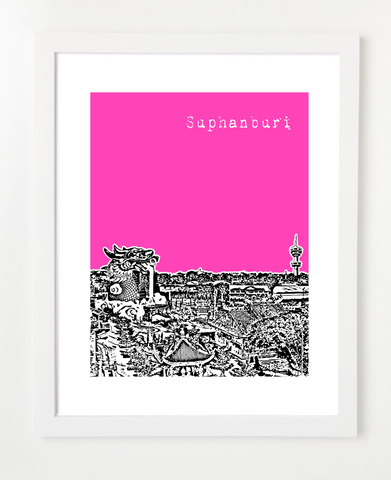 Suphanburi Thailand Asia Posters and Skyline Art Prints | By BirdAve 