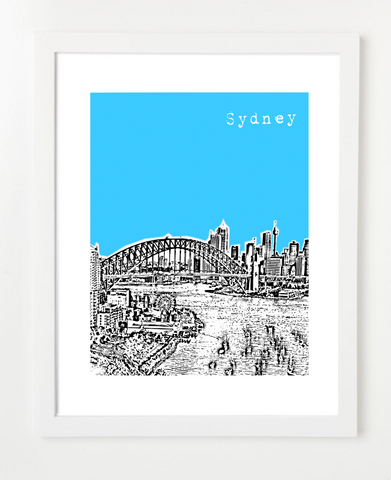 Sydney Australia VERSION 2 Posters and Skyline Art Prints | By BirdAve 