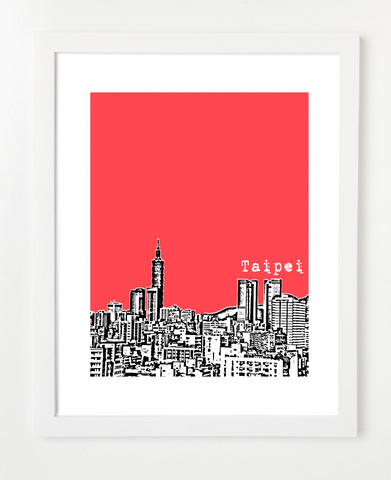 Taipei Taiwan Asia Posters and Skyline Art Prints | By BirdAve 