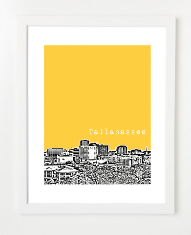 Tallahassee Florida USA Skyline Art Print and Poster | By BirdAve Posters