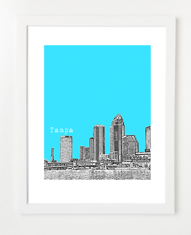 Tampa Bay Florida Skyline Art Print and Poster | By BirdAve Posters