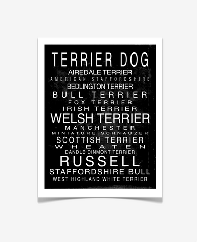 Terrier Dog Poster - Pet Art Print - Dog Lover Gift - Pet Prints