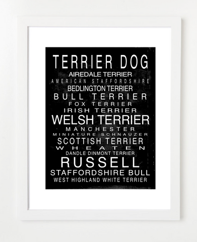 Terrier Dog Poster - Pet Art Print - Dog Lover Gift - Pet Prints