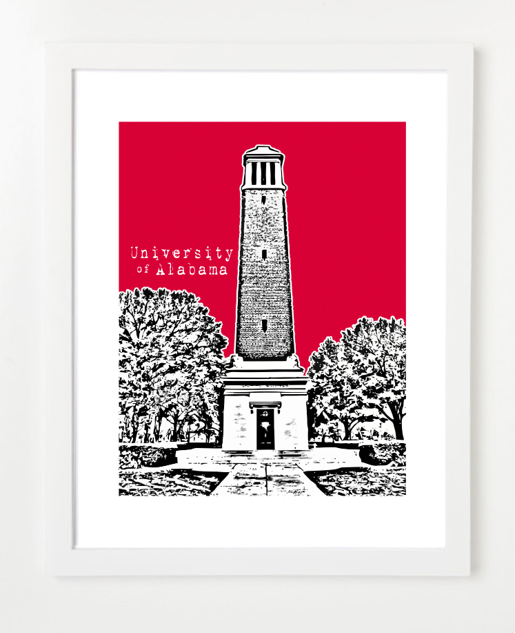 University of Alabama Tuscaloosa Poster BirdAve