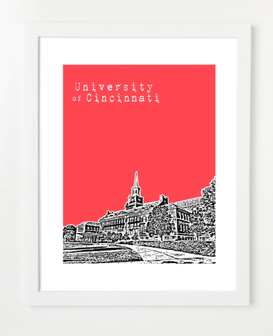 University of Cincinnati Skyline Art Print and Poster | By BirdAve Posters