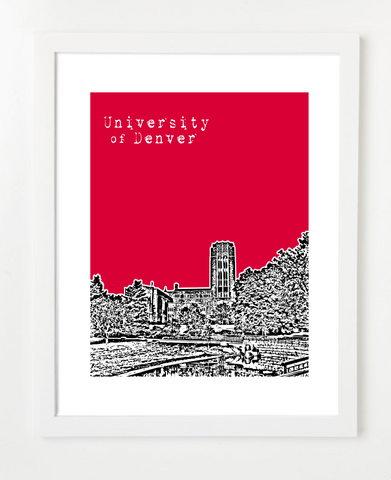 Denver Colorado University of Denver Skyline Art Print and Poster | By BirdAve Posters
