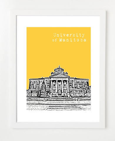 University of Manitoba Canada Posters and Skyline Art Prints | By BirdAve Posters
