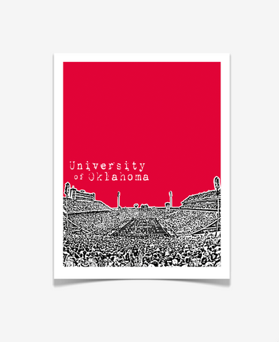 University of Oklahoma Memorial Stadium Poster