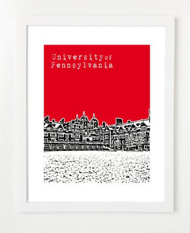 University of Pennsylvania Skyline Art Print and Poster | By BirdAve Posters