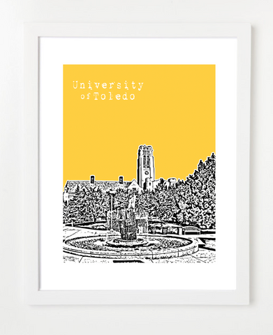 University of Toledo Skyline Art Print and Poster | By BirdAve Posters