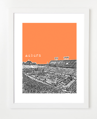 Auburn University Football Skyline Art Print and Poster | By BirdAve Posters