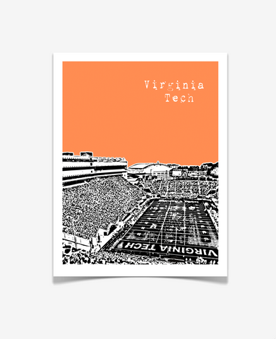 Virginia Tech University Football Poster