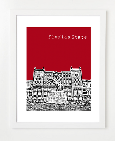Florida State University Doak Campbell Stadium Skyline Art Print and Poster | By BirdAve Posters
