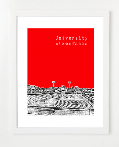 University of Nebraska Baseball Haymarket Park Skyline Art Print and Poster | By BirdAve Posters