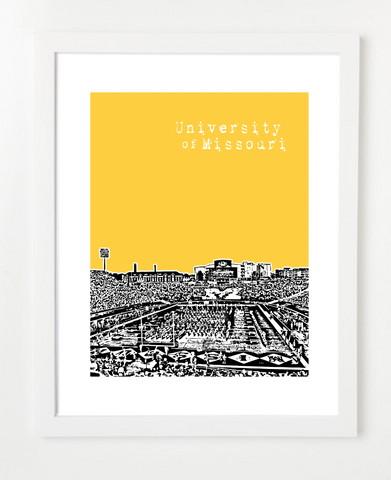 Mizzou University of Missouri Faurot Field Skyline Art Print and Poster | By BirdAve Posters
