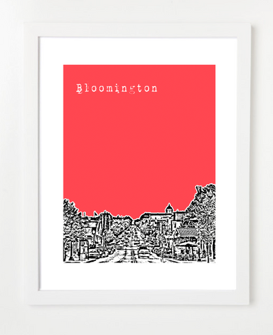 Bloomington Indiana Poster Indiana University Hoosiers Skyline Art Print and Poster | By BirdAve Posters