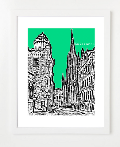Edinburgh Scotland Europe VERSION 3 Posters and Skyline Art Prints | By BirdAve 