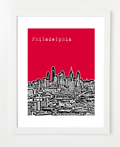 Philadelphia Pennsylvania City Skyline Art Print and Poster | By BirdAve Posters
