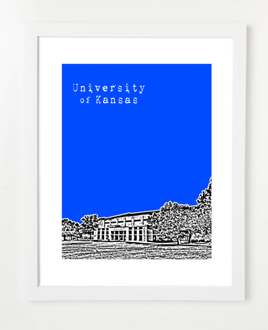 University of Kansas Allen Fieldhouse Skyline Art Print and Poster | By BirdAve Posters
