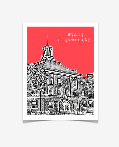 Miami University Ohio Upham Hall Poster