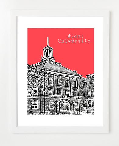 Miami University Ohio Upham Hall Poster
