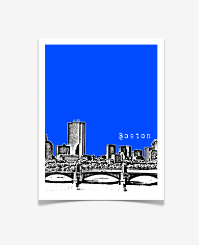 Boston Massachusetts Poster - Longfellow Bridge View - VERSION 4