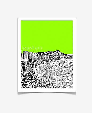Honolulu Hawaii Waikiki Beach Poster