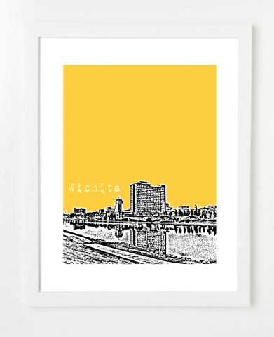 Wichita Kansas USA Skyline Art Print and Poster | By BirdAve Posters