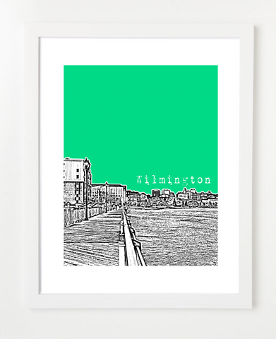 Wilmington Delaware USA Skyline Art Print and Poster | By BirdAve Posters