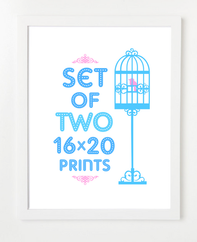Bundle - Set of Two Prints - Pick Your Prints and Colors - 16x20
