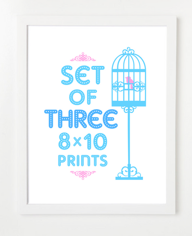 Bundle - Set of Three Prints - Pick Your Prints and Colors - 8x10
